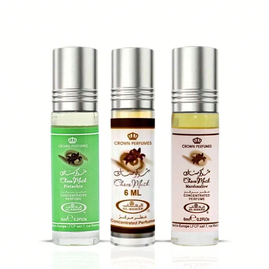 Al-Rehab Choco Musk Concentrated Oils Bundle Pistachio, Choco Musk, and Marshmallow