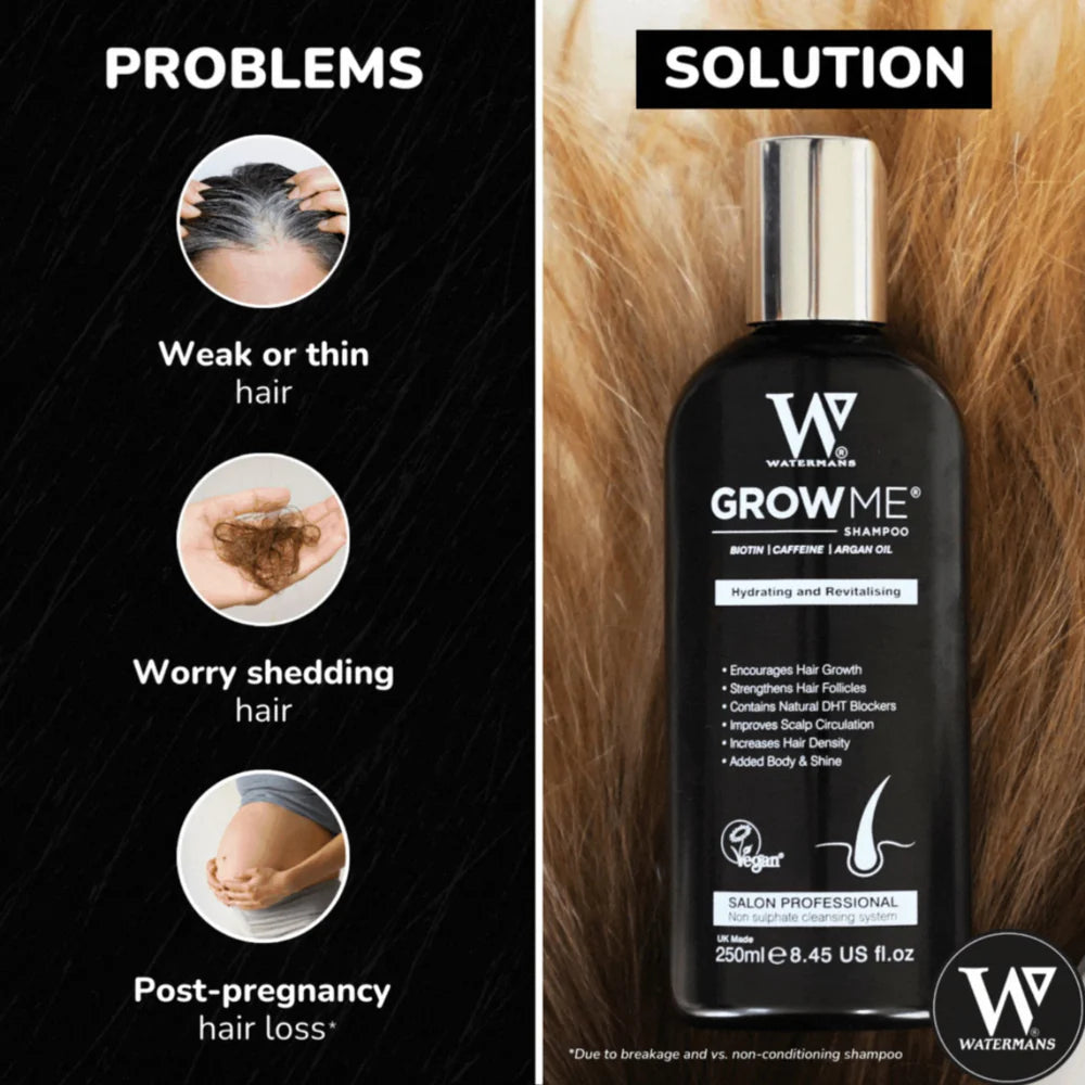 Watermans Hair Growth Bundle Shampoo, Conditioner, and Elixir